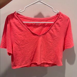 Women's Pink V-Neck Crop Top (barely worn)